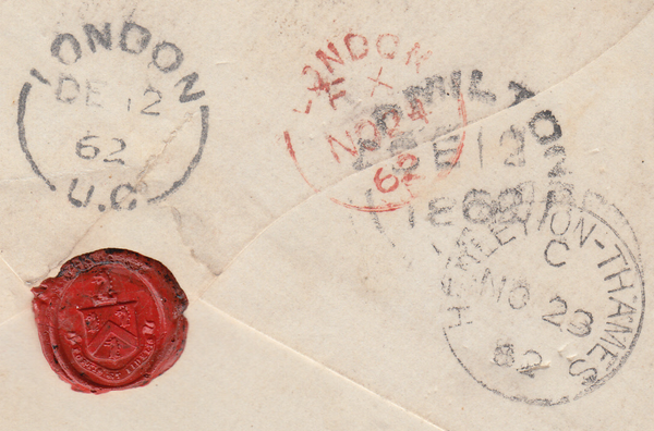 86292 - 1862 MAIL HENLEY ON THAMES TO CANADA. Envelope Henley on Thames to ...