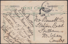 86430 - 1913 UNPAID MAIL USED LOCALLY IN CAMBRIDGESHIRE. 1913 post card of horses returning from exer...