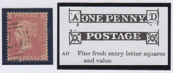 86457 1857 DIE 2 1D PL.27 (SG40) BD MAJOR RE-ENTRY WHITE PAPER PERF.14 (SG40 SPEC C10f).