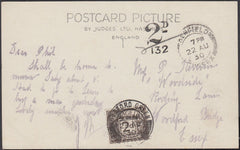 86472 - 1930 UNPAID MAIL HENFIELD, SUSSEX TO ESSEX. 1930 post card Henfield to Woodford Bridge, Essex, ...