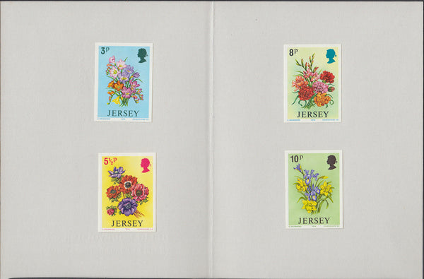 86551 1974 JERSEY SPRING FLOWERS IMPERF PLATE PROOFS (SG 103-106). A superb