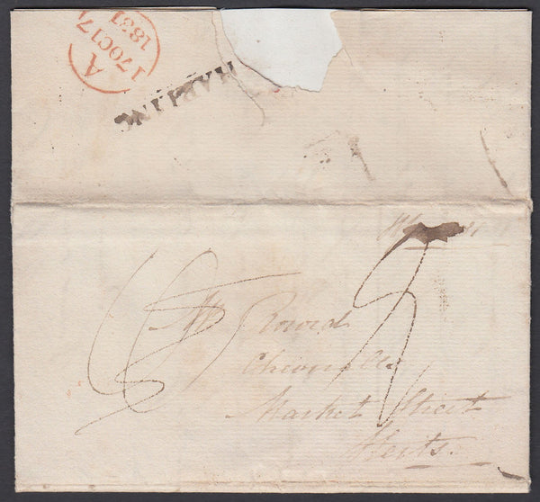 86838 - NORFOLK. 1831 letter Roundham to Market Street, He...