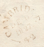 86905 - 1827 CAMBS/'CAMBRIDGE 52' MILEAGE MARK (CB50)/LECTURES ON LITERATURE. 1827 entire Cambridge to London from Marqui...