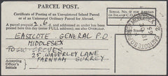 86937 - MIDDLESEX. 1963 Certificate of Posting receipt wit...