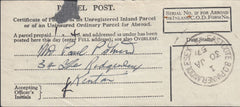 86938 - 1957 MIDDLX/CERTIFICATE OF POSTING RECEIPT. Certificate of Posting receipt (fault at top) concerning