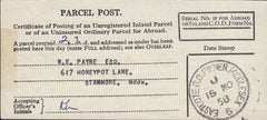 86939 1957 MIDDLESEX CERTIFICATE OF POSTING RECEIPT.