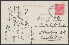 86955 - 1922 MIDDLX/'ISLEWORTH' SKELETON DATE STAMP. Post card Isleworth to Twickenham with KGV 1d...