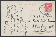 86955 - 1922 MIDDLX/'ISLEWORTH' SKELETON DATE STAMP. Post card Isleworth to Twickenham with KGV 1d...