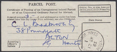 86991 - MIDDLESEX. 1963 Certificate of Posting receipt can...