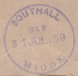 86995 MIDDLESEX. 1959 window envelope from Harrow.