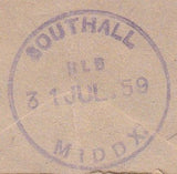 86995 MIDDLESEX. 1959 window envelope from Harrow.