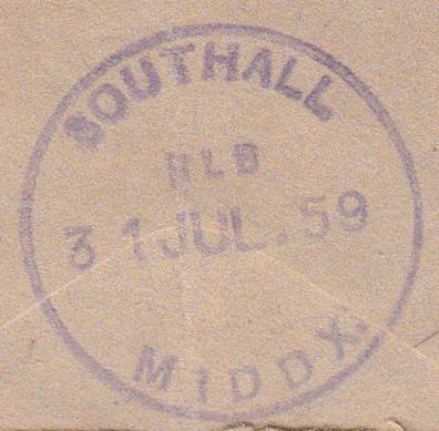 86995 MIDDLESEX. 1959 window envelope from Harrow.