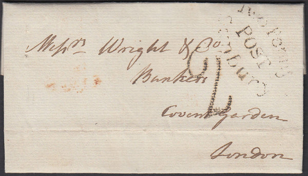 87276 - 1802 MIDDLESEX/TWO PENNY POST. Entire Sunbury to Covent Garden Lo...