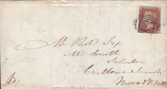 87341 1846 MAIL CHELTENHAM TO NEWARK WITH 'BATH-ROAD' HAND STAMP IN RED (GL190b).
