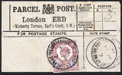 87421 - PARCEL POST LABEL. 1912 label London ERD (Wetherby...