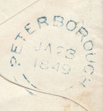 87536 - 1849 CAMBS/'THORNEY' UDC (CB144). Envelope used locally in Peterborough ...
