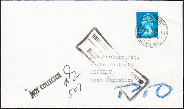 87551 - 1975 UNDELIVERED MAIL. Envelope Warminster to a Po...