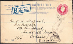 87601 - 1930 KGV 6d carmine registered envelope London to ...