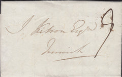 87697 -1831 CAMBS/'ELY' UDC (CB109). Entire Ely to Norwich dated February 1...