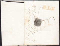 87698 - 1830 CAMBS/'ELY' HANDSTAMP (CB108) . Wrapper Ely to Hemingford Hunts dated ...