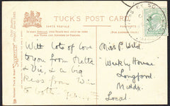 87718 - 1905 MAIL TO LONGFORD MIDDLESEX WITH 'YIEWSLEY SO/MIDDLESEX' SKELETON DATE STAMP. P