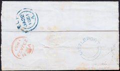 87719 - 1851 CAMBS/'LITTLEPORT' UDC. Large part wrapper Ely to London with ...