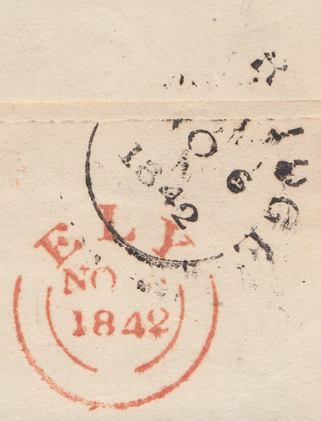 87729 - 1842 ELY MALTESE CROSS. Entire Ely to Cambridge wi...