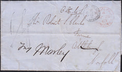 87741 NORFOLK. 1863 Inland Revenue printed letter London.