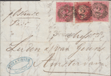 87763 1861 MAIL TO HOLLAND LINE-ENGRAVED AND SURFACE PRINTED MIXED ISSUES.