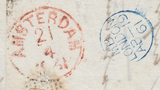 87763 1861 MAIL TO HOLLAND LINE-ENGRAVED AND SURFACE PRINTED MIXED ISSUES.