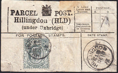 87770 - PARCEL POST LABEL/MIDDLESEX. 1912 label (repaired ...