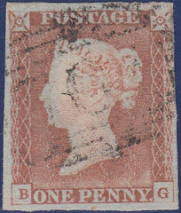 87805 - PL.65(BG)(SG9). Good to fine used 1d pl. 65 lettered BG...