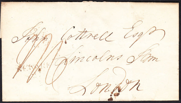 87826 - NOTTS. 1811 wrapper Newark to London dated 18th Fe...