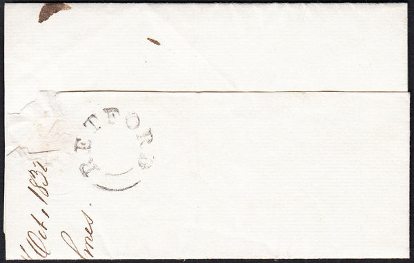 87840 - NOTTS. 1832 letter Retford to Ripon dated 27th Oct...