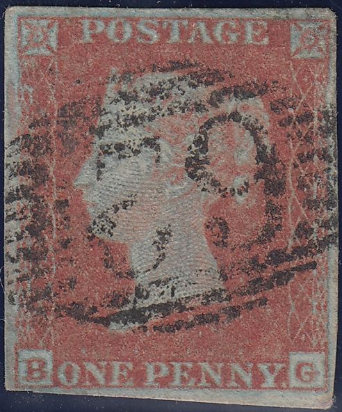 87860 - PL.135(BG)(SG8). Fine used 1852 1d pl.135 (SG8) lett...