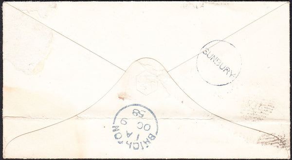 87934 - 1858 MIDDX/'SUNBURY' UDC. Envelope London to Brighton SG40 l...