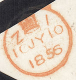 87935 - 1856 MOURNING ENVELOPE SUNBURY TO KNIGHTSBRIDGE/PL.37(SG29)(JK).