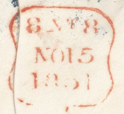 87937 - 1851 MAIL SUNBURY (MIDDLESEX) TO KNIGHTSBRIDGE/'TP SUNBURY' IN BLUE PART CANCELLING 1D IMPERF (SG8).ury to Knightsbridge ...