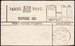 87956 - PARCEL POST LABEL/NOTTS. 1901 label RETFORD (RF) w...
