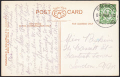 87991 - NOTTS. 1912 postcard to London with KGV ½d Downey ...