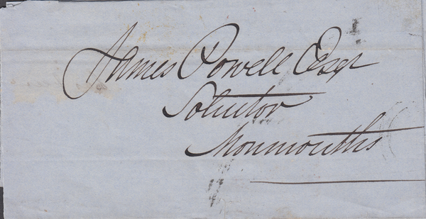 88097 - BRISTOL ST-PHILLIPS UDC. 1853 wrapper Bristol to Monmouth (stamp r...