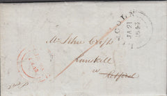 88132 - 1843 MAIL LINCOLN CATHEDRAL TO RETFORD. 1843 fine printed letter from the D...