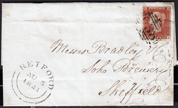 88145 - NOTTS. 1844 letter Retford to a brewery in Sheffie...