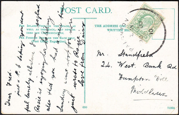 88185 - DEVON. 1910 postcard Paignton to Middlesex with KE...