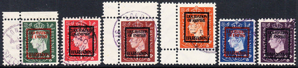 88405 - 1944 GERMAN PROPAGANDA FORGERY 'USED' SET 'LIQUIDATION OF EMPIRE BARBADOS' OVERPRINTS. A good to fine...