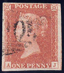 88415 - PL.122 (AJ)(SG8). Fine used 1851 1d pl.122 (SG8)