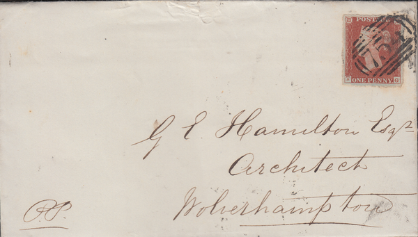 88700 - PL.55 (TG)(SG8) ON COVER. 1845 letter Stratford on Avon to...