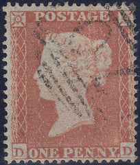88795 1854 DIE 1 1D PL.163 S.C.16 (SG17)(DD) GOOD USED.