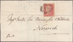 88846 1857 DIE 2 1D PL.27 'SAVOY STREET' PRINTING (SPEC C9A(2) ON COVER.