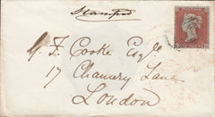 88866 - PL.188 (BG)(SG17) ON COVER. 1855 envelope Bromyard (Worcs)...